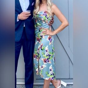 Re:named Floral Satin Dress